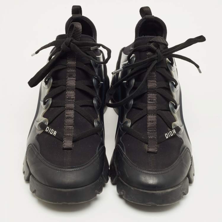 Pre Owned حذاء رياضي ديور دي كونكت جلد ونيوبرين أسود مقاس 38.5