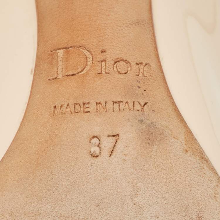 Pre Owned Dior Beige Patent Leather and Suede Pointed Toe Pumps Size 37