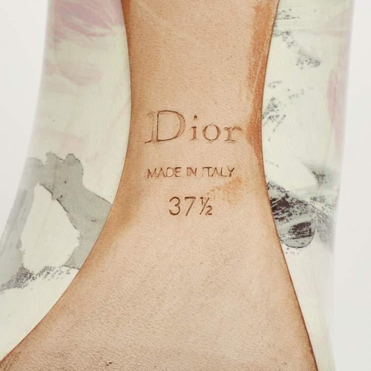 مملوكة مسبقًا حذاء كعب عالي ديور مقدمة مدببة جلد لامع عنابي مقاس 38