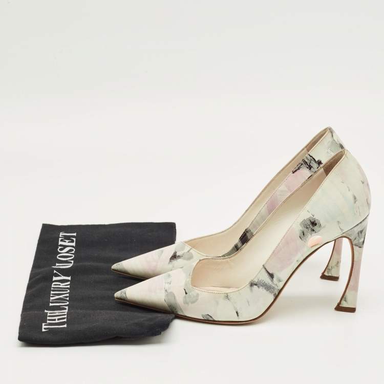 مملوكة مسبقًا حذاء كعب عالي ديور مقدمة مدببة جلد لامع عنابي مقاس 38