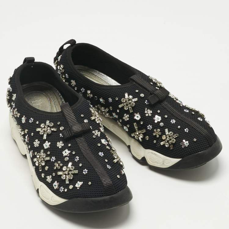 Pre Owned Dior Black Mesh Fusion Low Top Sneakers Size 39