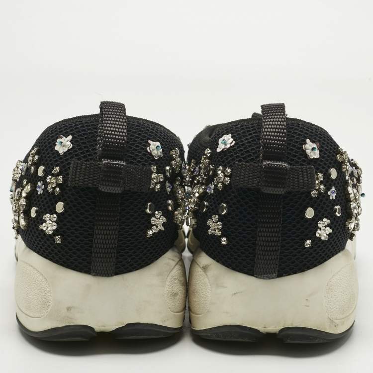 Pre Owned Dior Black Mesh Fusion Low Top Sneakers Size 39