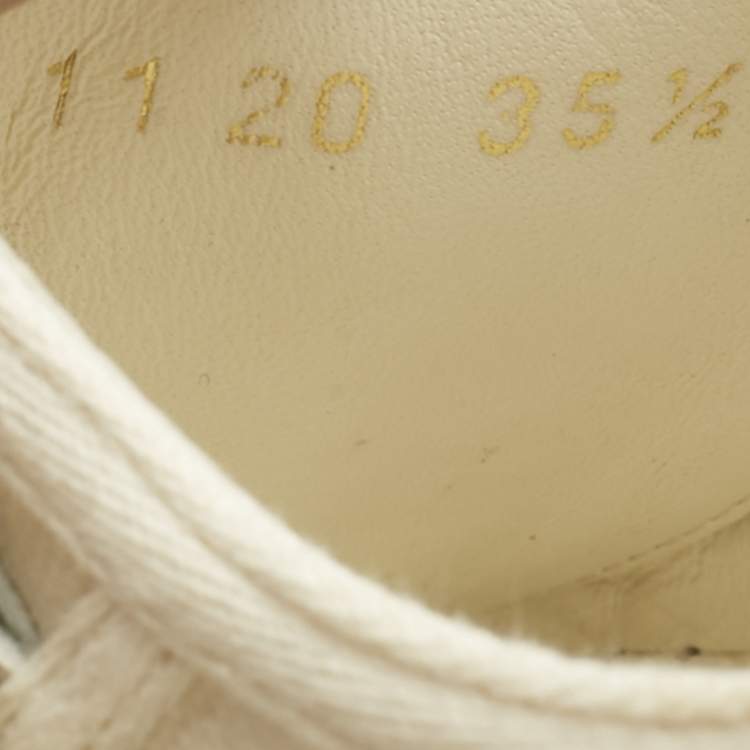 Pre Owned Dior White Canvas Walk'n'Dior Low Top Sneakers Size 35.5