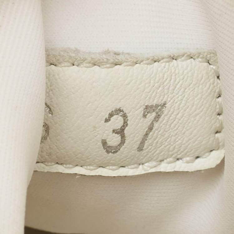 Pre Owned Dior White Fabric and PVC D-Connect Lace Up Sneakers Size 37