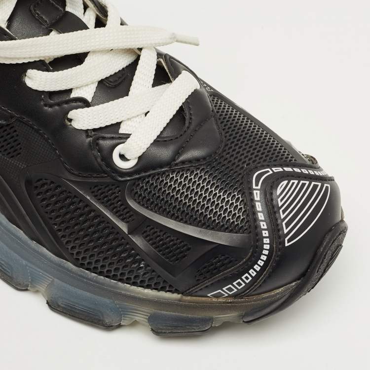 Pre Owned Dior Black Rubber Mesh and Leather Vibe Low Top Sneakers Size 35.5