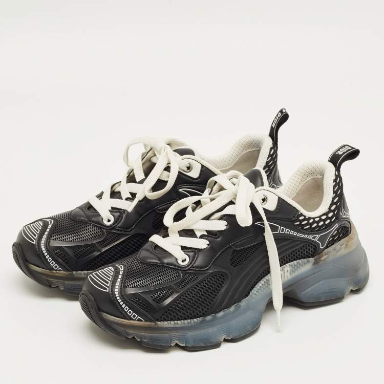 Pre Owned Dior Black Rubber Mesh and Leather Vibe Low Top Sneakers Size 35.5