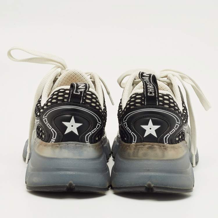 Pre Owned Dior Black Rubber Mesh and Leather Vibe Low Top Sneakers Size 35.5