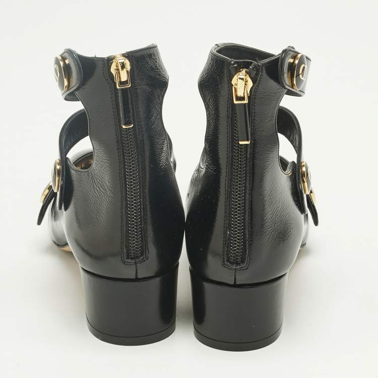 Pre Owned Dior Black Leather Baby-D Mary Jane Pumps Size 37.5