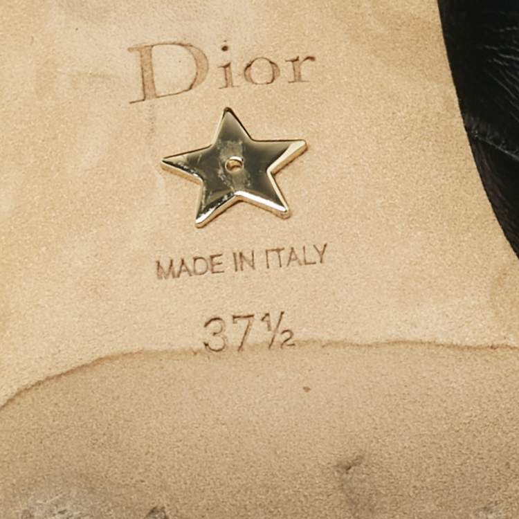 Pre Owned Dior Black Leather Baby-D Mary Jane Pumps Size 37.5