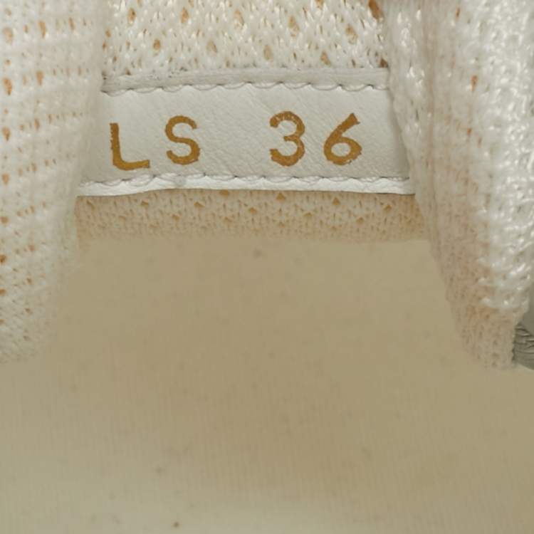 Pre Owned Dior White/Silver Mesh and Leather Vibe Sneaker Size 36