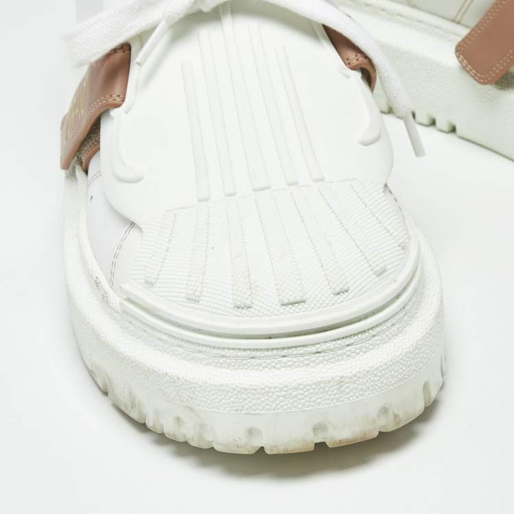 Pre Owned Dior White Leather and Rubber Dior ID Low Top Sneakers Size 40