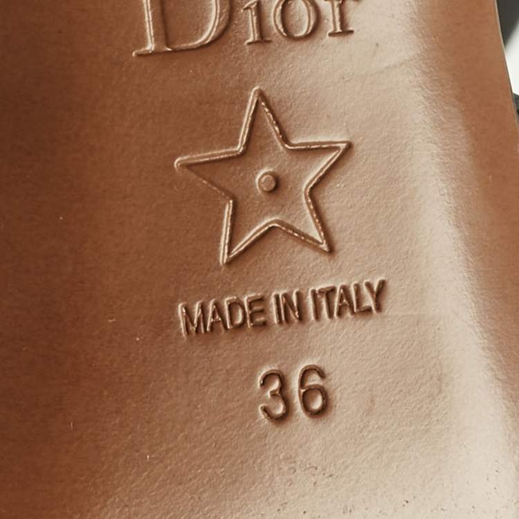 Pre Owned Dior Black Leather 30 Montaigne Slide Sandals Size 36