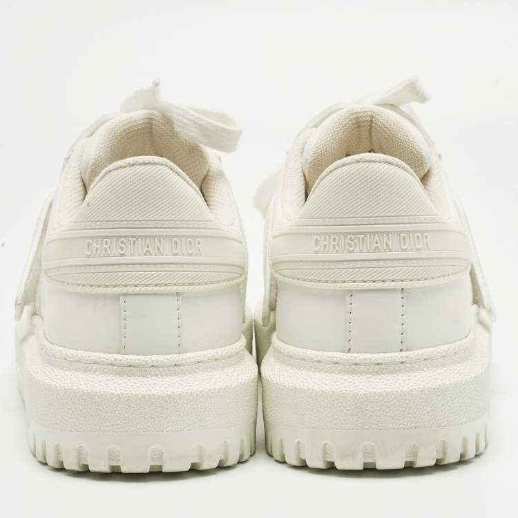 Pre Owned Dior White Leather and Rubber Dior ID Lace Up Sneakers Size 36