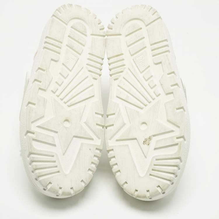 Pre Owned Dior White Leather and Rubber Dior ID Lace Up Sneakers Size 36