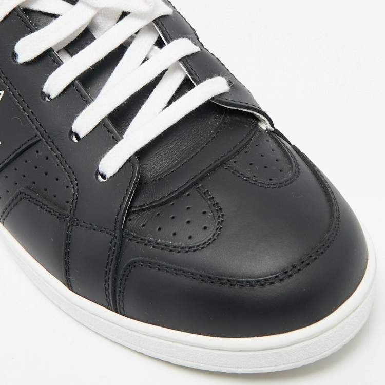 Pre Owned Dior Black Leather D-star Lace Up Sneakers Size 36.5