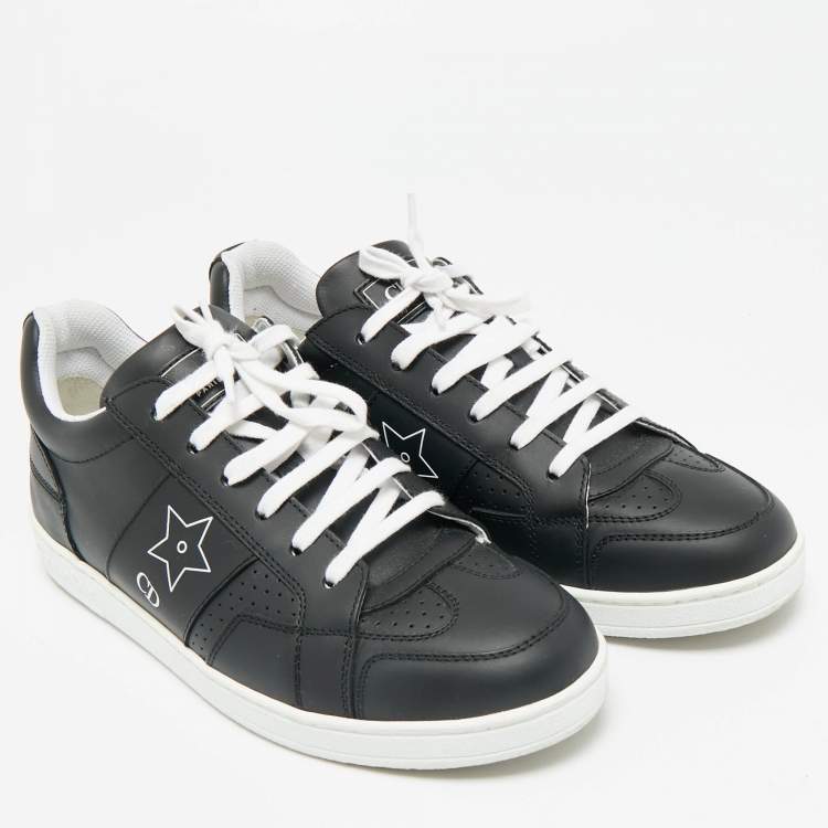 Pre Owned Dior Black Leather D-star Lace Up Sneakers Size 36.5