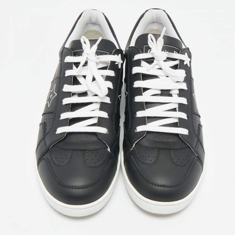 Pre Owned Dior Black Leather D-star Lace Up Sneakers Size 36.5