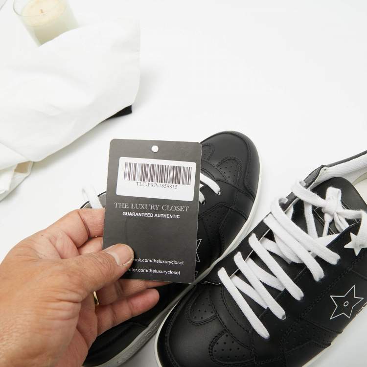 Pre Owned Dior Black Leather D-star Lace Up Sneakers Size 36.5