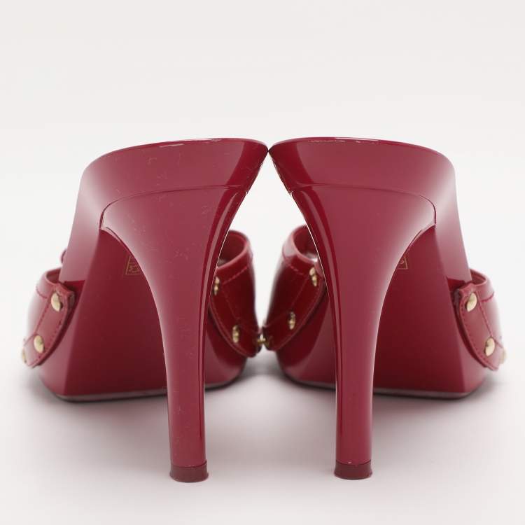 Pre Owned Dior Pink Patent Leather Bow Slide Sandals Size 40