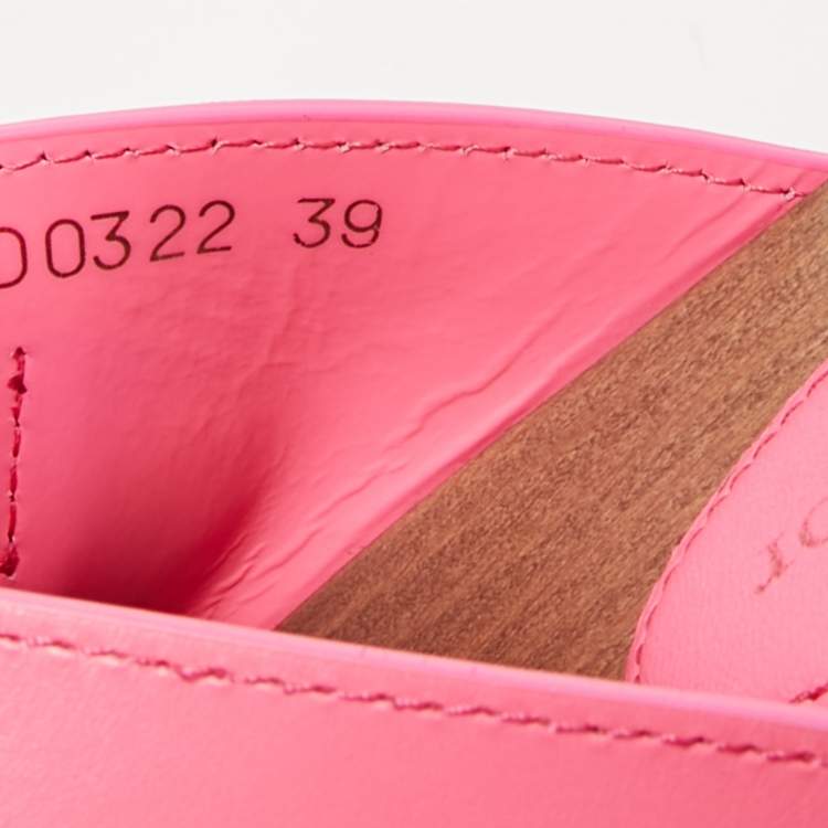 Pre Owned Dior Pink Leather Diorquake Platform Sandals Size 39