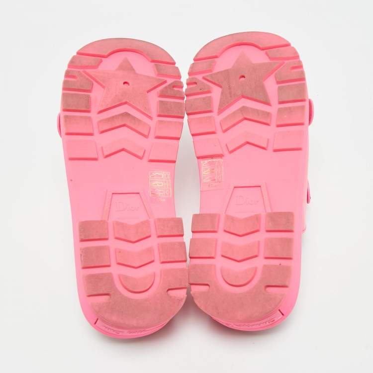Pre Owned Dior Pink Leather Diorquake Platform Sandals Size 39