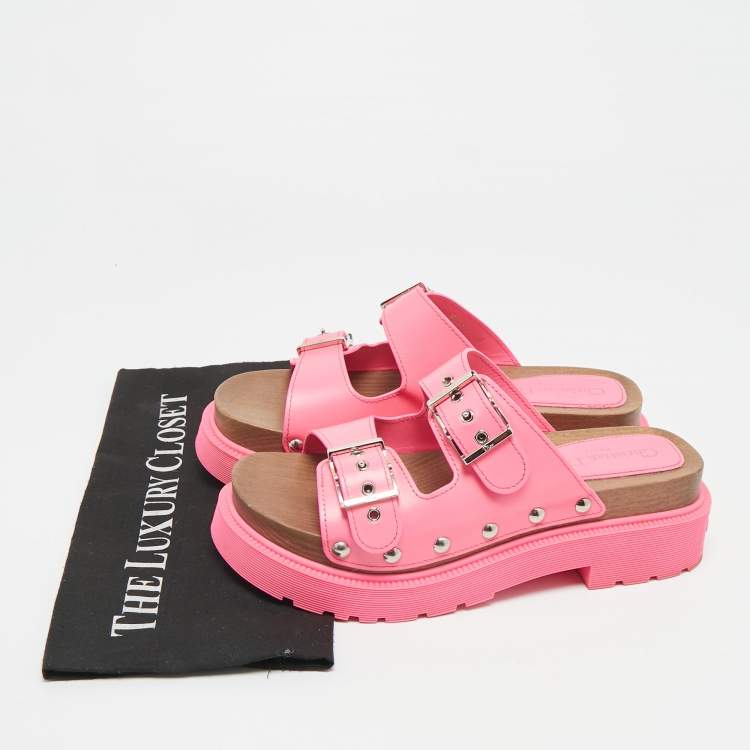 Pre Owned Dior Pink Leather Diorquake Platform Sandals Size 39