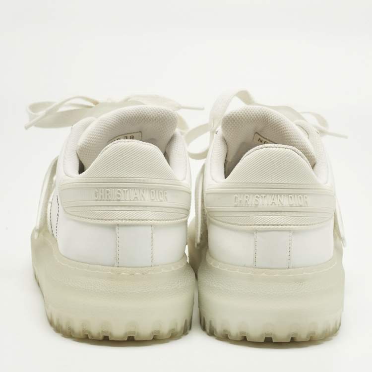 Pre Owned Dior White/Transparent Leather And Rubber Dior-ID Sneakers Size 38