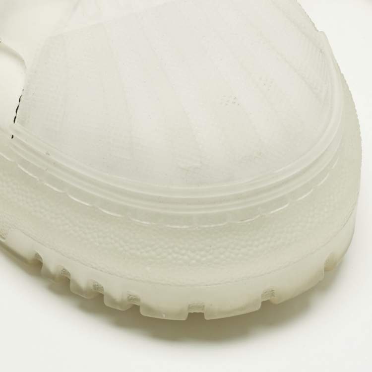 Pre Owned Dior White/Transparent Leather And Rubber Dior-ID Sneakers Size 38