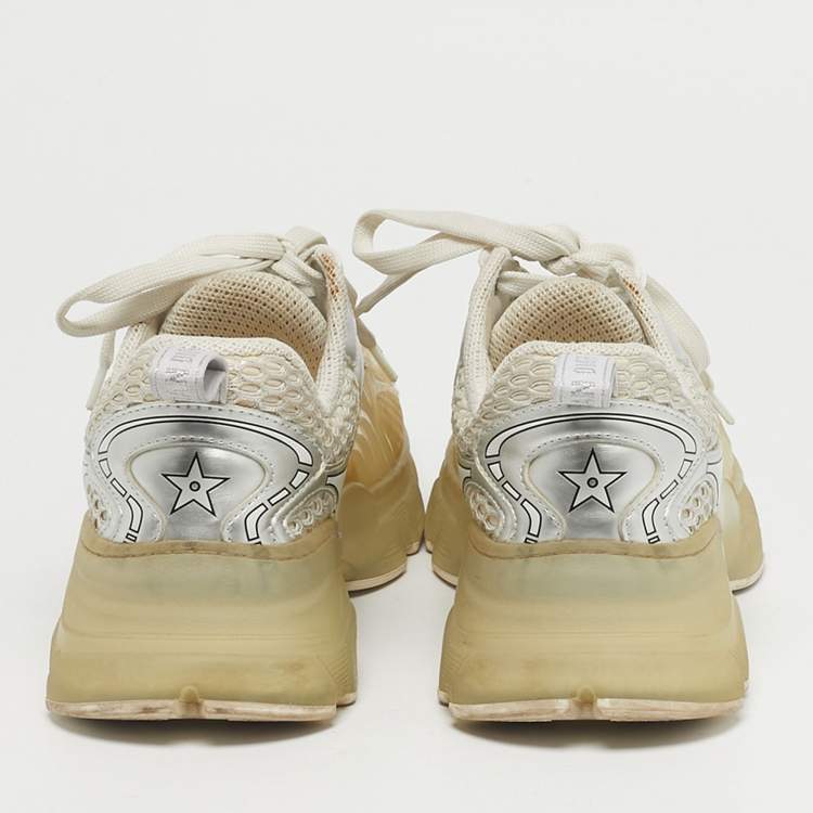 Pre Owned Dior Two Tone Jelly and Leather Vibe Lace Up Sneakers Size 37