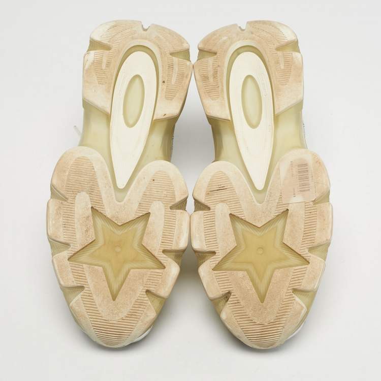 Pre Owned Dior Two Tone Jelly and Leather Vibe Lace Up Sneakers Size 37