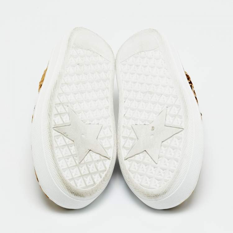 Pre Owned Dior Brown Oblique Velvet Solar Sneakers Size 38