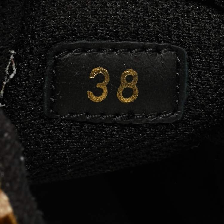 Pre Owned Dior Brown Oblique Velvet Solar Sneakers Size 38