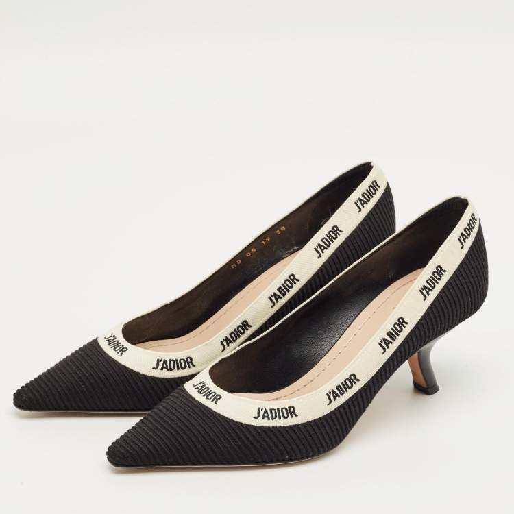 Pre Owned Dior Black Knit Fabric J'Adior Pumps Size 38