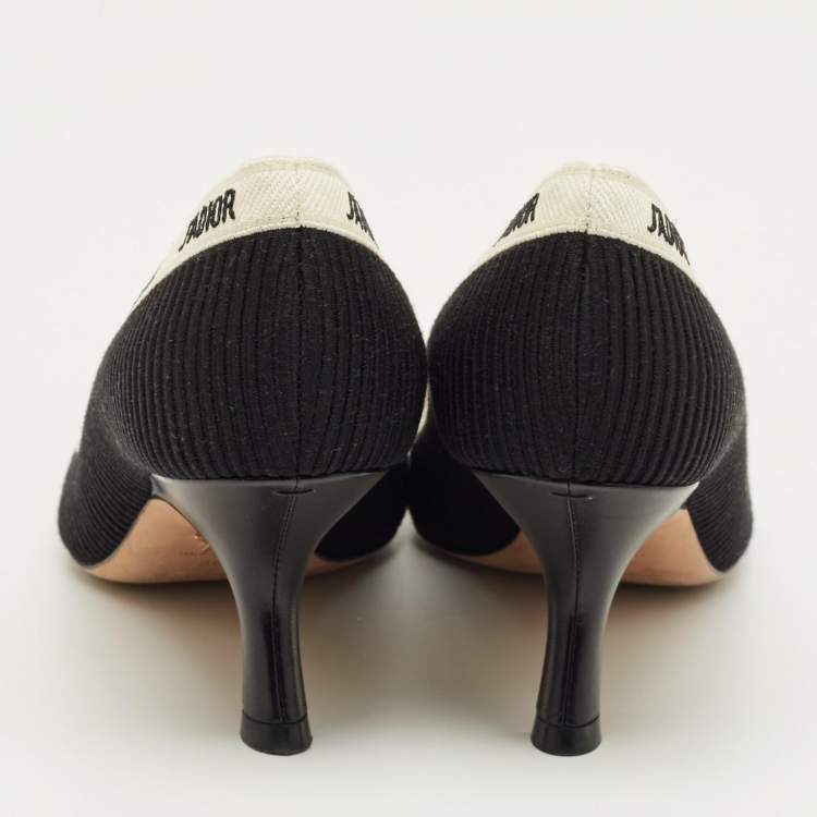 Pre Owned Dior Black Knit Fabric J'Adior Pumps Size 38