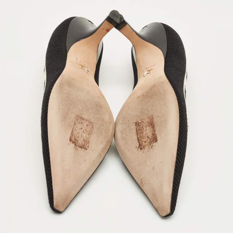 Pre Owned Dior Black Knit Fabric J'Adior Pumps Size 38