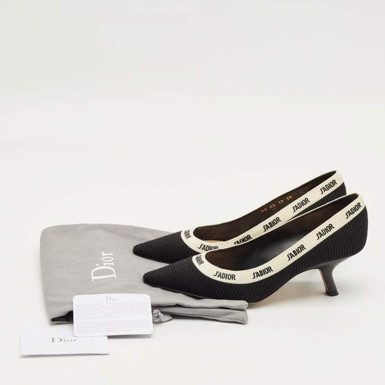 Pre Owned Dior Black Knit Fabric J'Adior Pumps Size 38