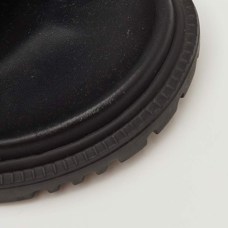 Pre Owned Dior DiorAct Size 38 Black Floral Fabric Ankle Strap Sandals