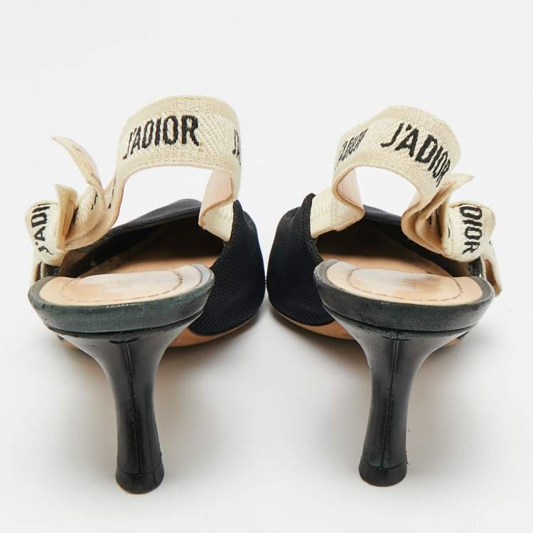 مملوكة مسبقًا Dior J'adior Size 37 Black Canvas and Fabric Pumps