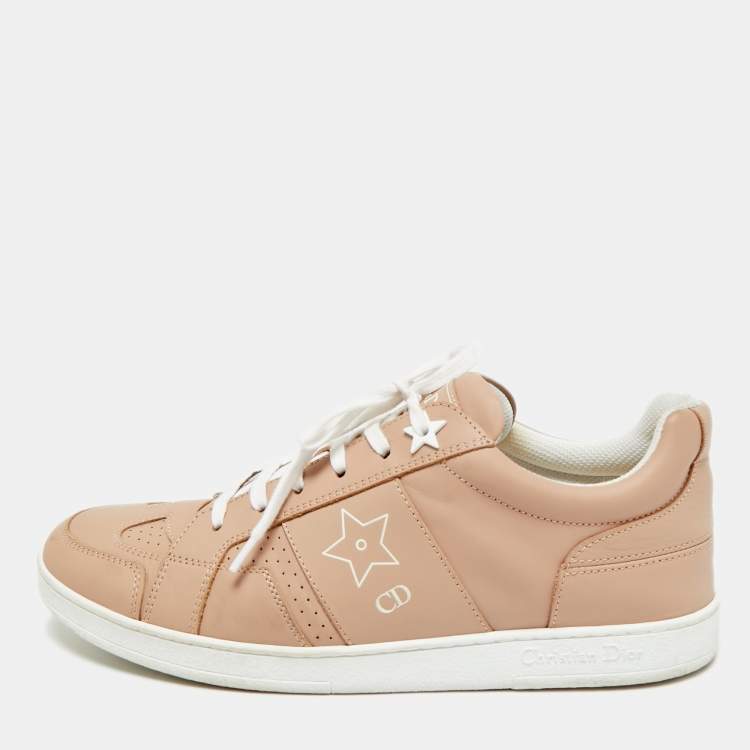 Pre Owned Dior Beige Leather D-star Lace Up Sneakers Size 38