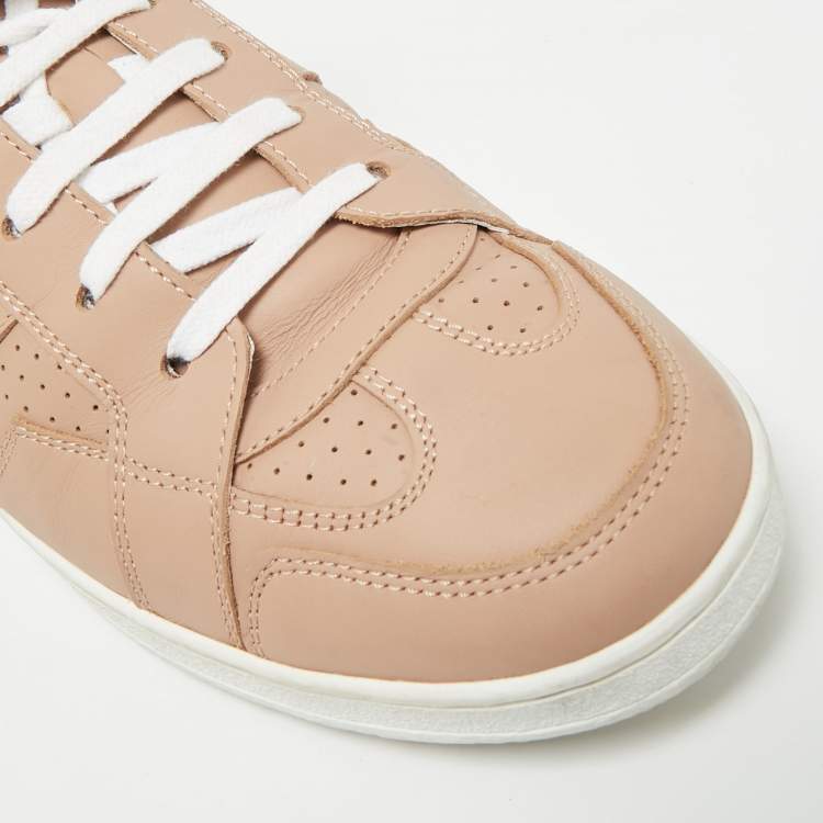 Pre Owned Dior Beige Leather D-star Lace Up Sneakers Size 38