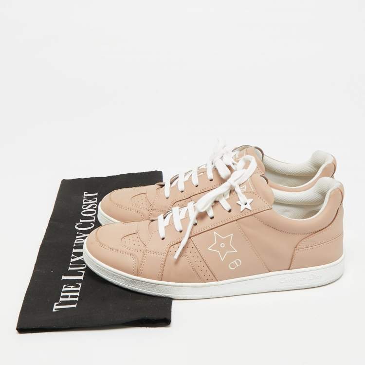 Pre Owned Dior Beige Leather D-star Lace Up Sneakers Size 38