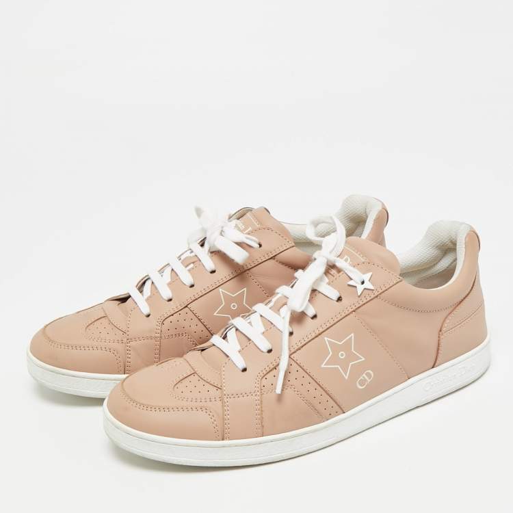 Pre Owned Dior Beige Leather D-star Lace Up Sneakers Size 38