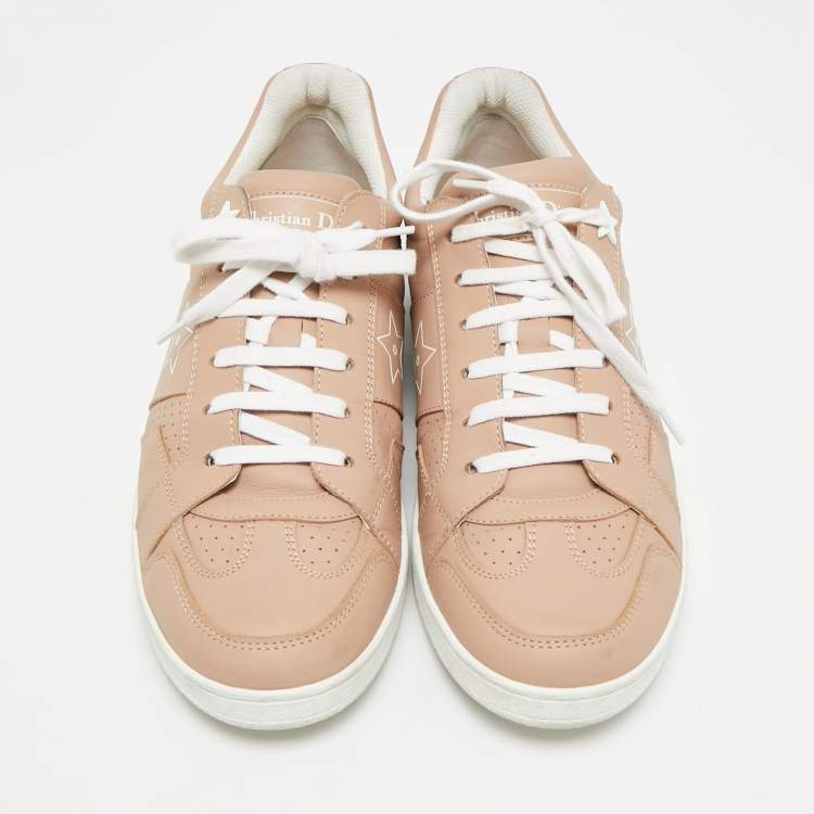Pre Owned Dior Beige Leather D-star Lace Up Sneakers Size 38