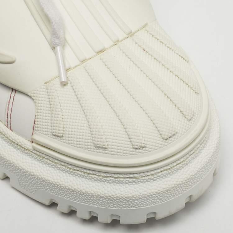 Pre Owned Dior ID Size 39 White/Pink Leather and Rubber Sneakers