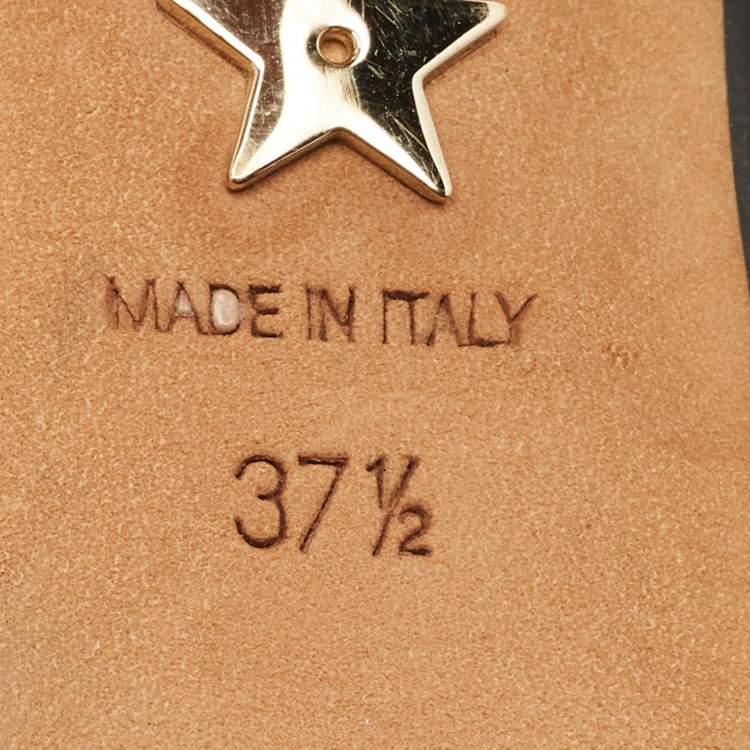 مملوكة مسبقًا حذاء كعب عالي ديور جادور جلدي أسود طلاء سائل بخطاف خلفي مقاس 37.5