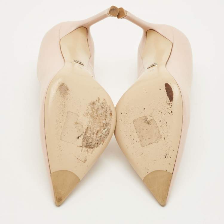 Pre Owned Dior Nova Size 36 Cream Leather Pointed Toe Pumps