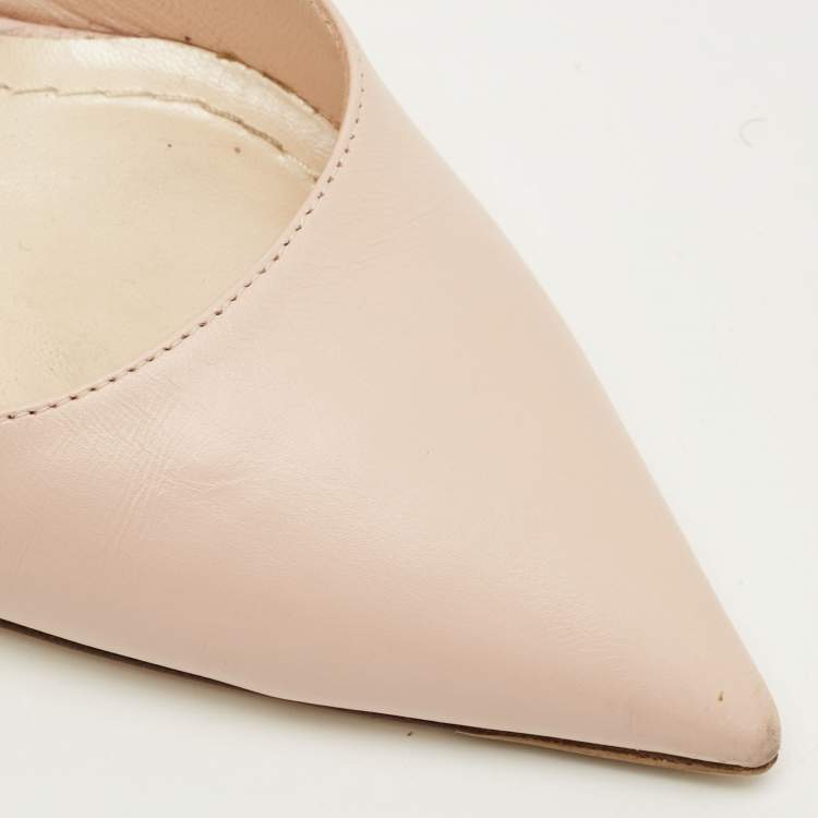 Pre Owned Dior Nova Size 36 Cream Leather Pointed Toe Pumps