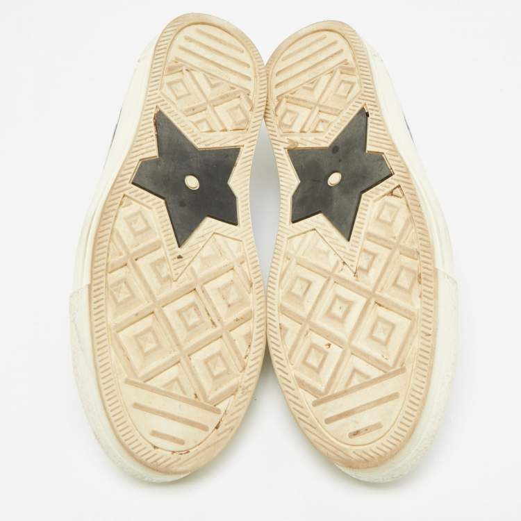 Pre Owned Dior Walk'n'Dior Size 39 Blue/Cream Canvas Lace Up Sneakers