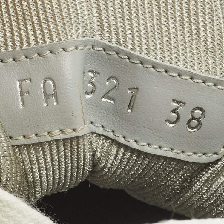 Pre Owned Dior B27 Size 38 Grey/White Oblique Jacquard and Leather High Top Sneakers