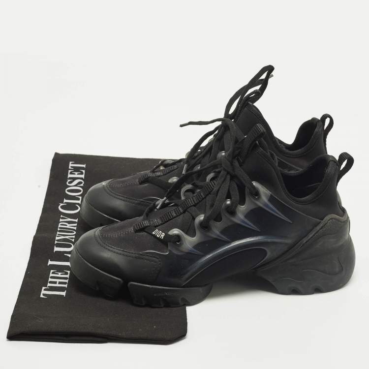 مملوكة مسبقًا Dior D-Connect Size 36 Black Leather, Neoprene and Rubber Low Top Sneakers